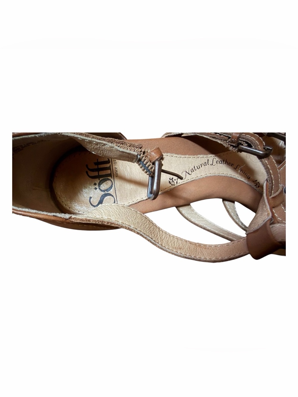 Woman’s Sofft Solana Strppy Leather Heeled Sandals - Picture 7 of 9